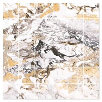 Marmor Mosaik Klinker <strong>Luxurious</strong>  Vit Polerad 30x30 (5x5) cm